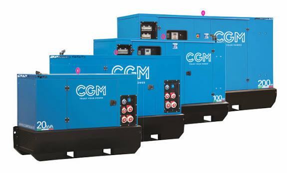 CGM Canopy range: 20, 100 and 200 kVA 20 / 100 / 200 kVA as badged · one canopy family — product photograph